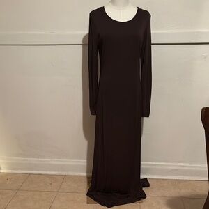 Black Long Sleeve Scoop Neck Sheath Dress
